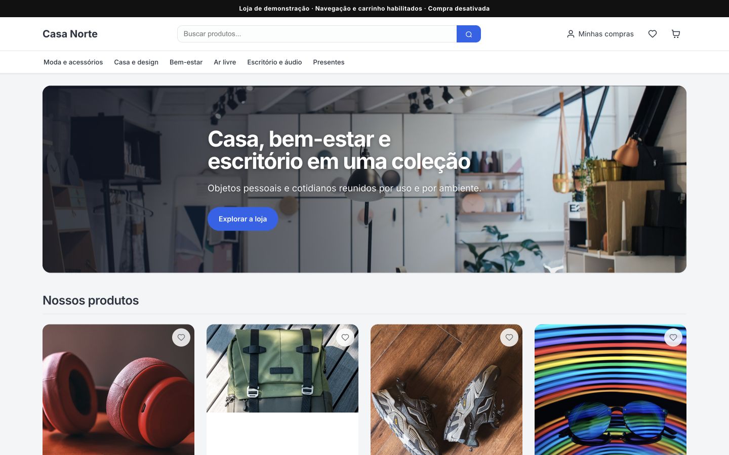 Prévia da loja com o design Clásica