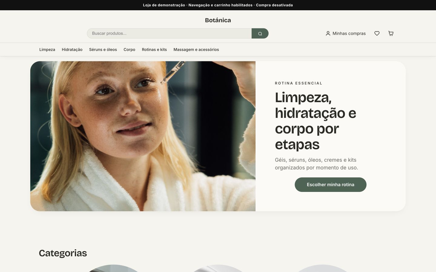 Prévia da loja com o design Salvia